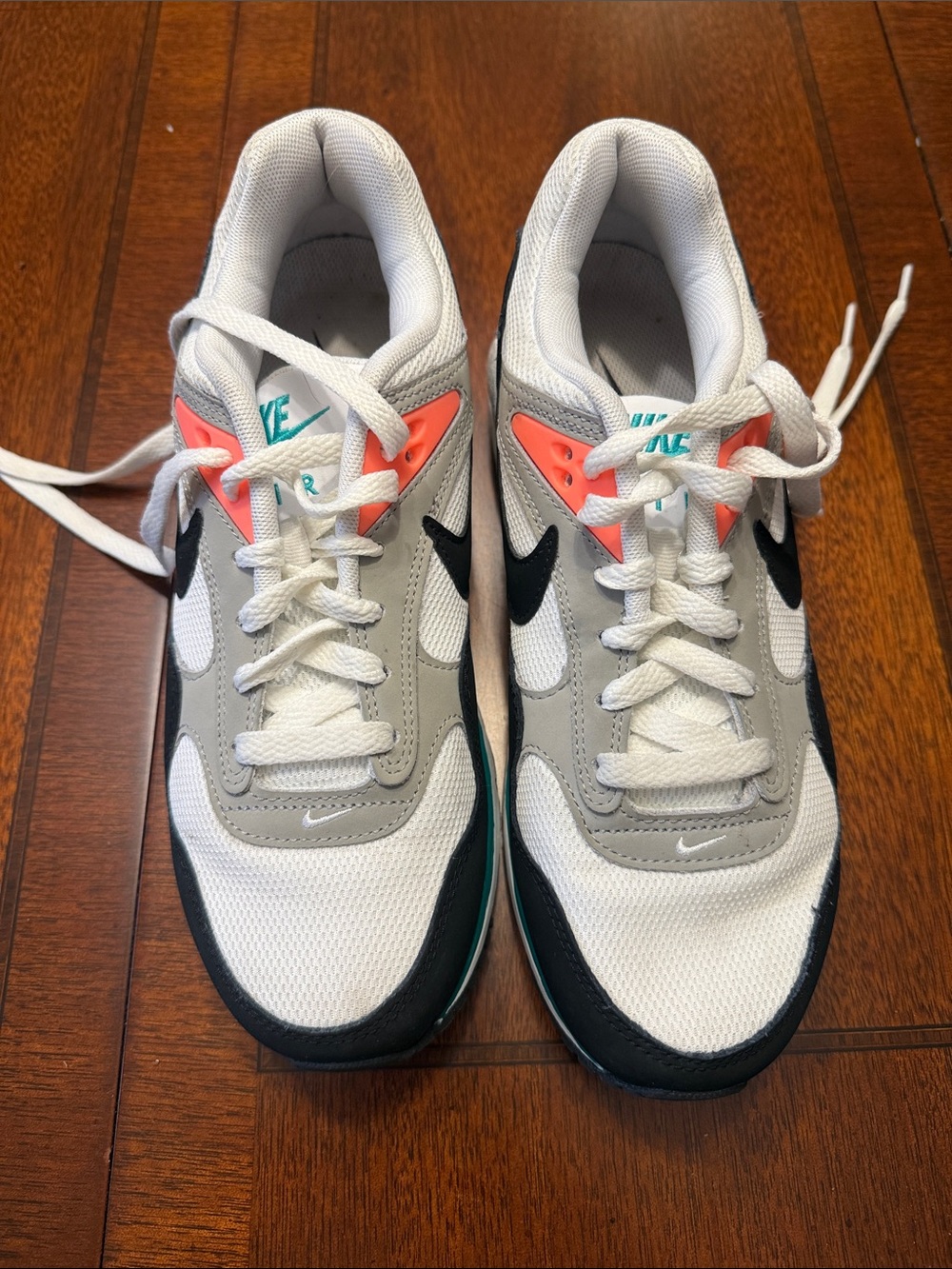 Nike Women's White, Gray & Black Sneakers with Coral Accents